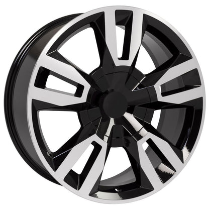 22x9 OE Wheels CV40 Black Machined Wheel 6x5.5 (24mm)