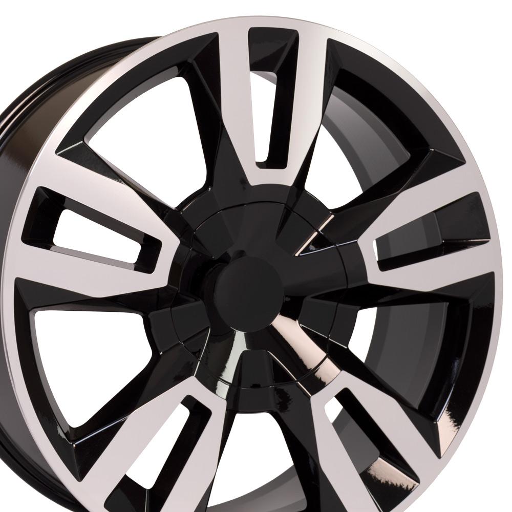 22x9 OE Wheels CV40 Black Machined Wheel 6x5.5 (24mm)