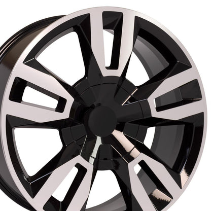 22x9 OE Wheels CV40 Black Machined Wheel 6x5.5 (24mm)