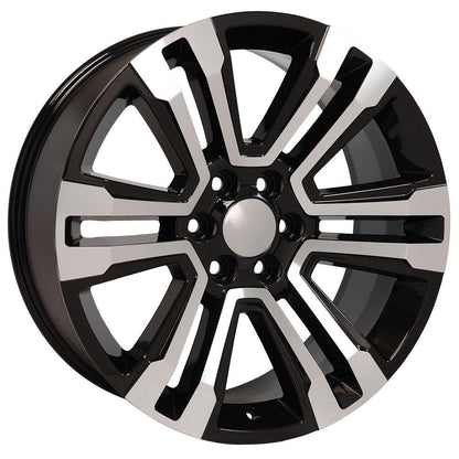 22x9 OE Wheels CV44 Black Machined Wheel 6x5.5 (24mm)