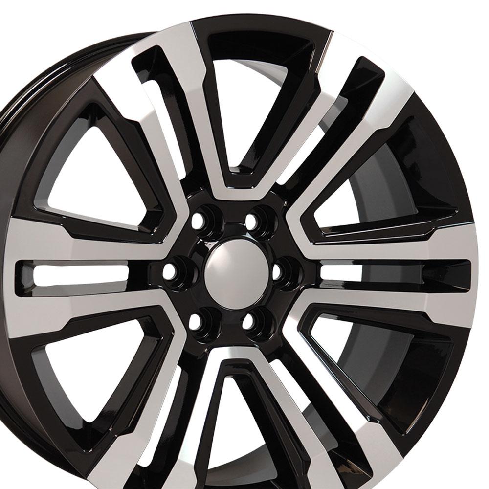22x9 OE Wheels CV44 Black Machined Wheel 6x5.5 (24mm)