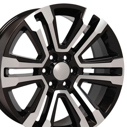 22x9 OE Wheels CV44 Black Machined Wheel 6x5.5 (24mm)