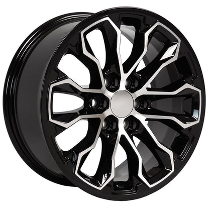 17x8 OE Wheels CV54 Black Machined Wheel 6x120 (33mm)