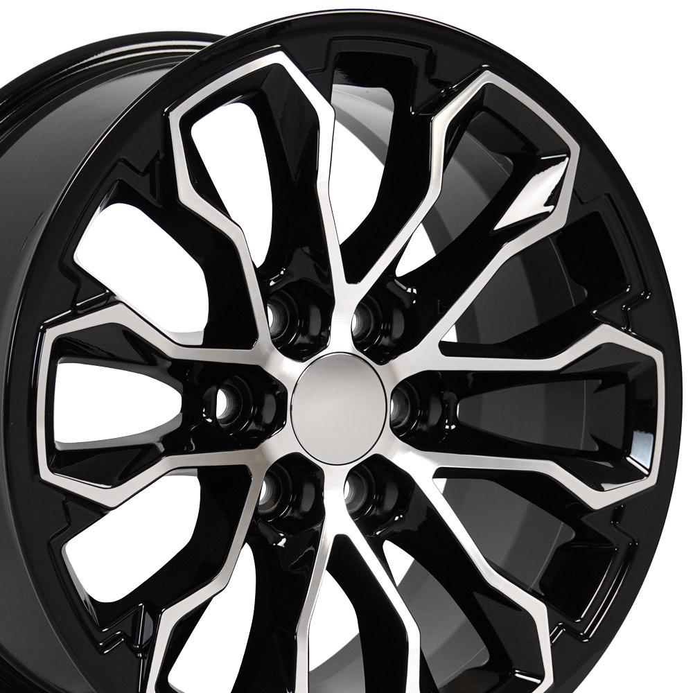 17x8 OE Wheels CV54 Black Machined Wheel 6x120 (33mm)