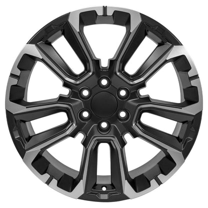 22x9 OE Wheels CV68 Satin Black with Milled Edge Wheel 6x5.5 (28mm)