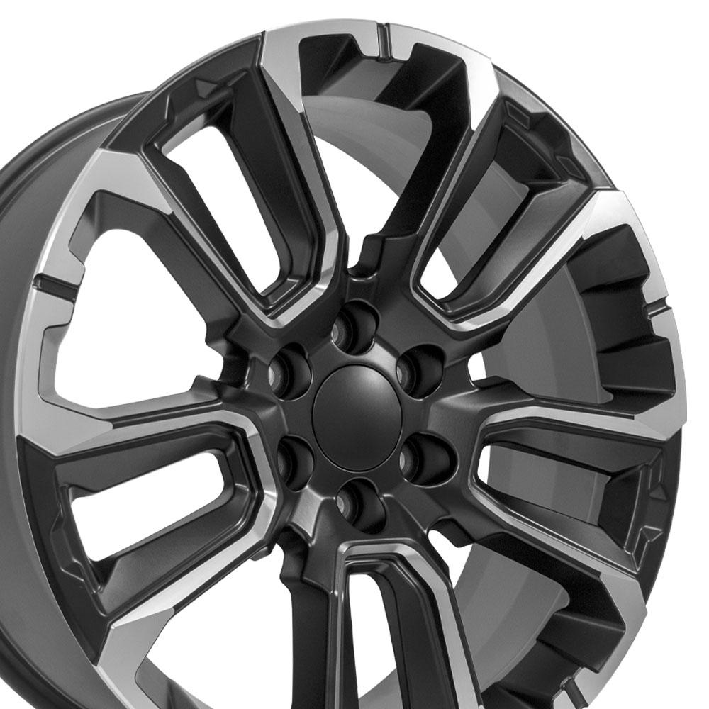 22x9 OE Wheels CV68 Satin Black with Milled Edge Wheel 6x5.5 (28mm)