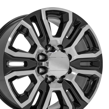 20x8.5 OE Wheels CV70A Black Machined Wheel 8x6.5 (12mm)