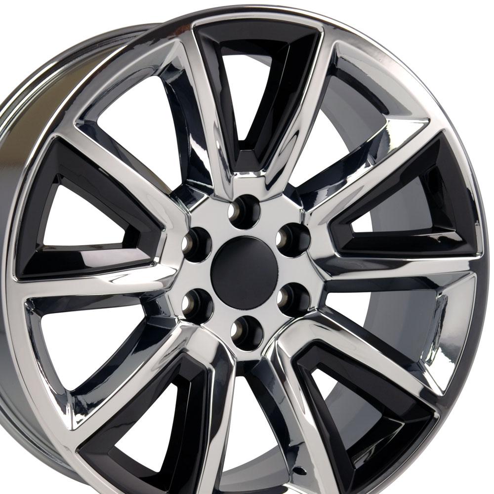 20x8.5 OE Wheels CV73 Chrome with Black Wheel 6x5.5 (24mm)