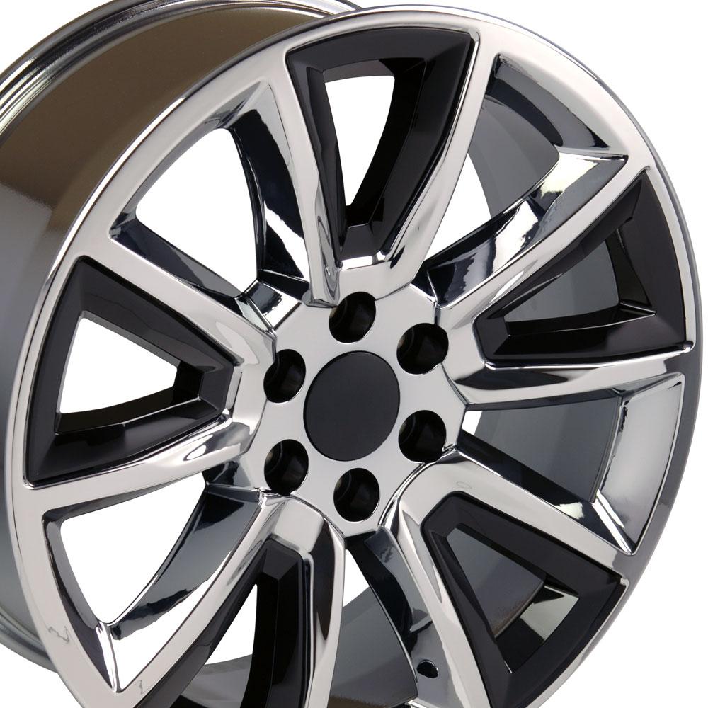20x8.5 OE Wheels CV73 Chrome with Black Wheel 6x5.5 (24mm)