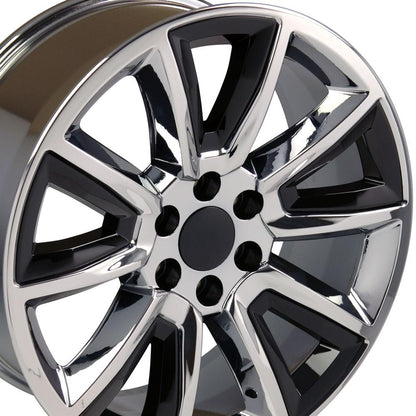 20x8.5 OE Wheels CV73 Chrome with Black Wheel 6x5.5 (24mm)