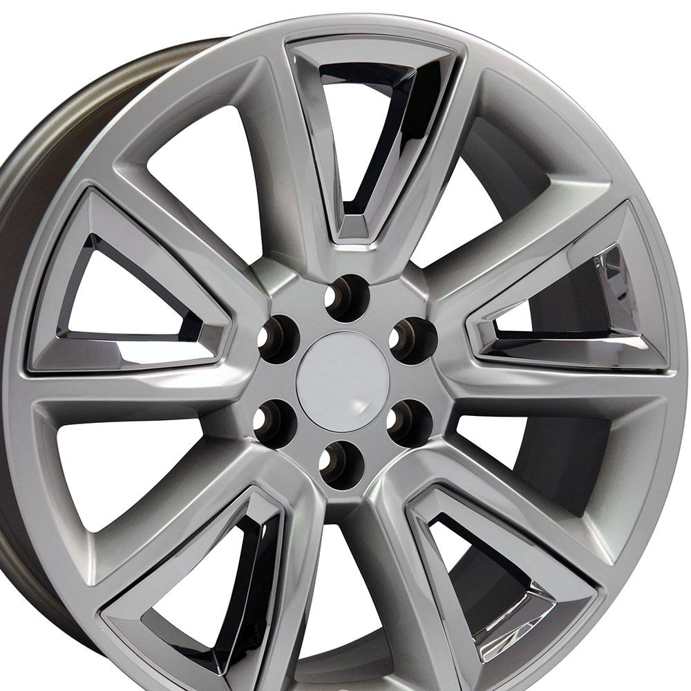 20x8.5 OE Wheels CV73 Hyper Black with Chrome Insert Wheel 6x5.5 (24mm)
