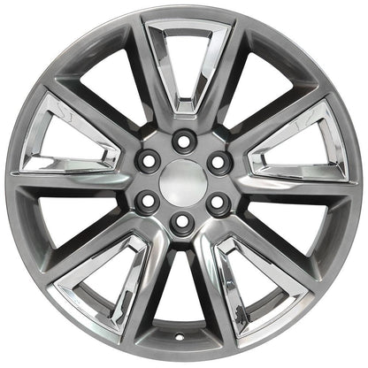 22x9 OE Wheels CV73B Hyper Black with Chrome Insert Wheel 6x5.5 (24mm)