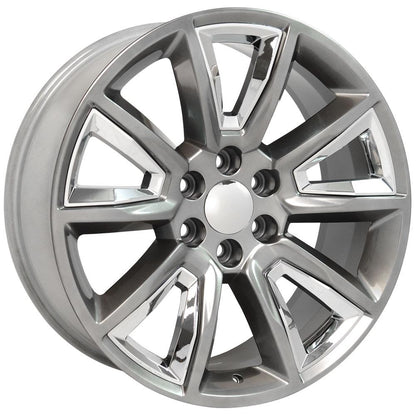 22x9 OE Wheels CV73B Hyper Black with Chrome Insert Wheel 6x5.5 (24mm)