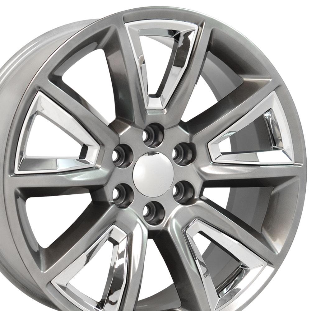 22x9 OE Wheels CV73B Hyper Black with Chrome Insert Wheel 6x5.5 (24mm)