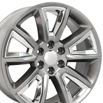 22x9 OE Wheels CV73B Hyper Black with Chrome Insert Wheel 6x5.5 (24mm)