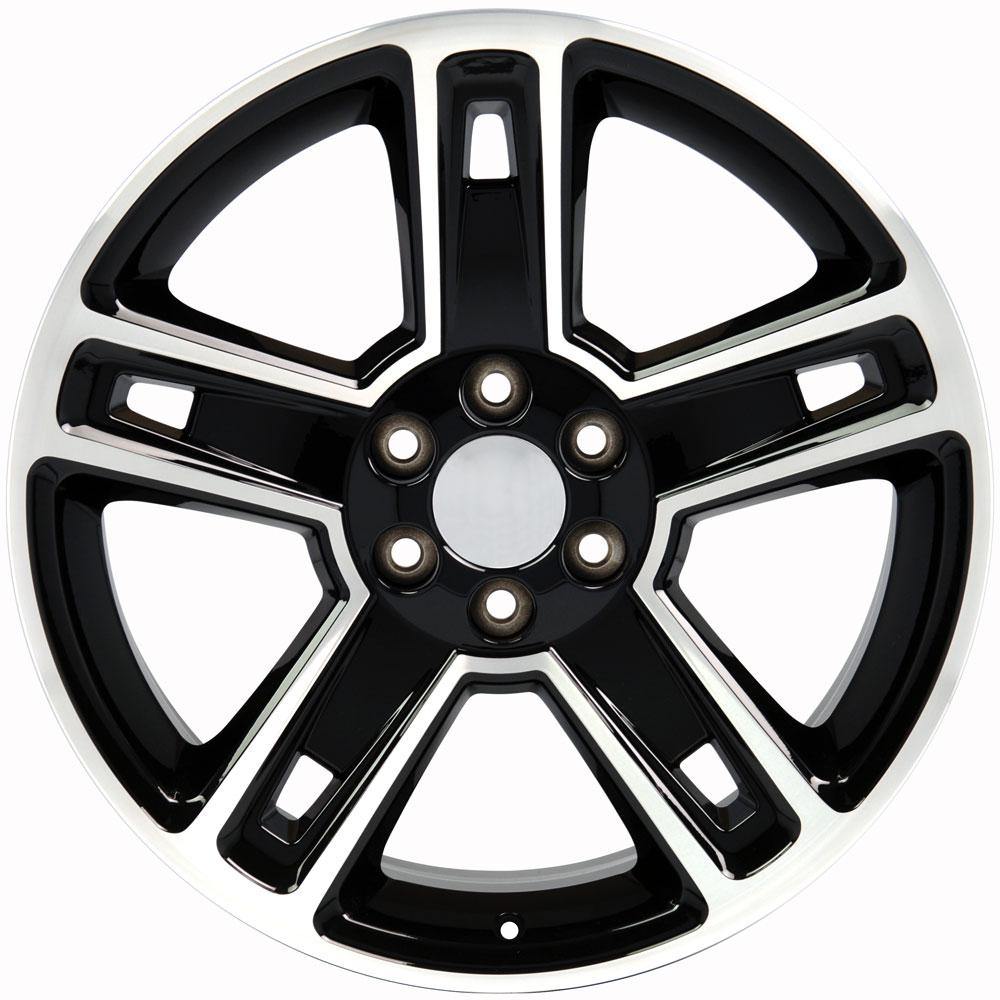 22x9 OE Wheels CV74B Black Machined Wheel 6x5.5 (24mm)