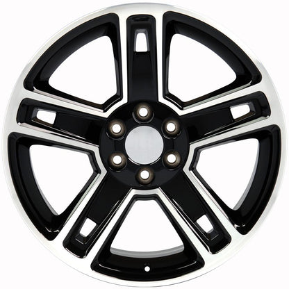 22x9 OE Wheels CV74B Black Machined Wheel 6x5.5 (24mm)