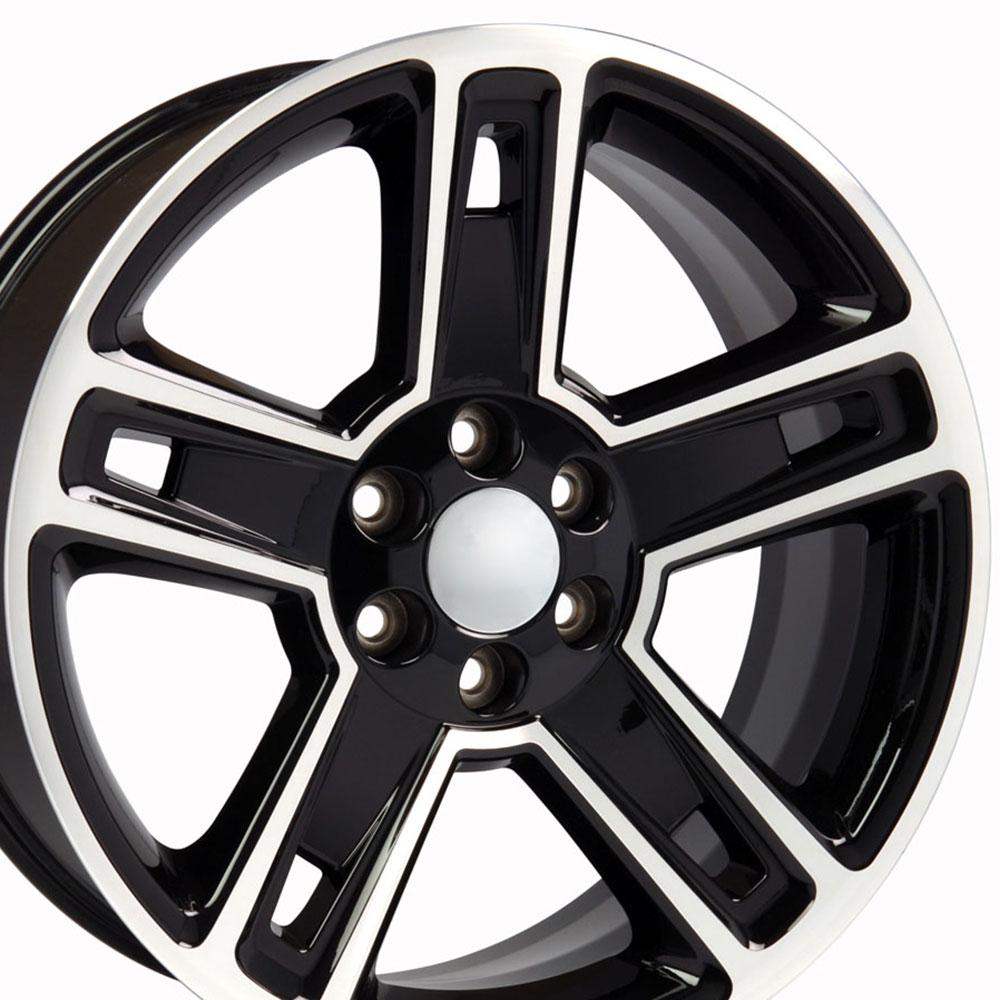 22x9 OE Wheels CV74B Black Machined Wheel 6x5.5 (24mm)