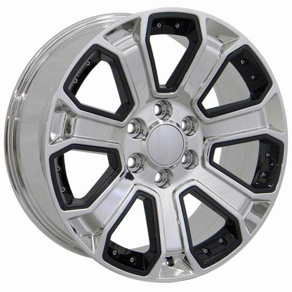 22x9 OE Wheels CV93B Chrome with Black Wheel 6x5.5 (24mm)