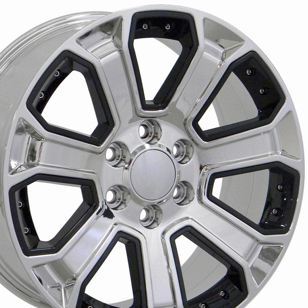 22x9 OE Wheels CV93B Chrome with Black Wheel 6x5.5 (24mm)