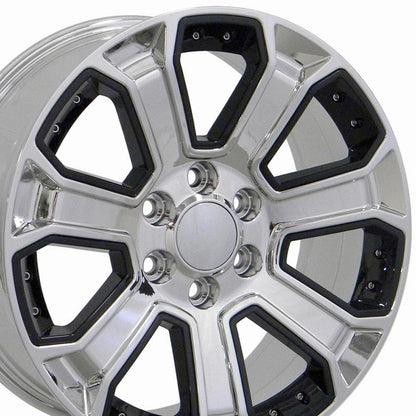 22x9 OE Wheels CV93B Chrome with Black Wheel 6x5.5 (24mm)