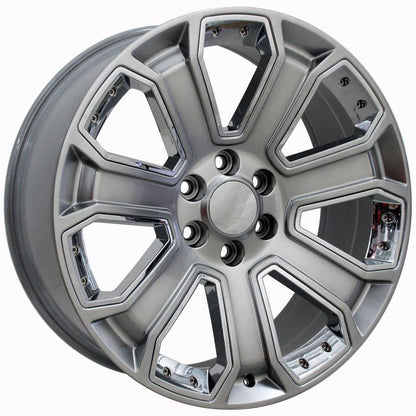 22x9 OE Wheels CV93B Hyper Black with Chrome Insert Wheel 6x5.5 (31mm)