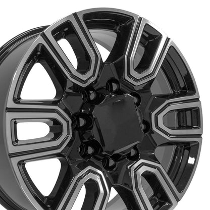 20x8.5 OE Wheels CV96B Black Machined Wheel 8x180 (47mm)