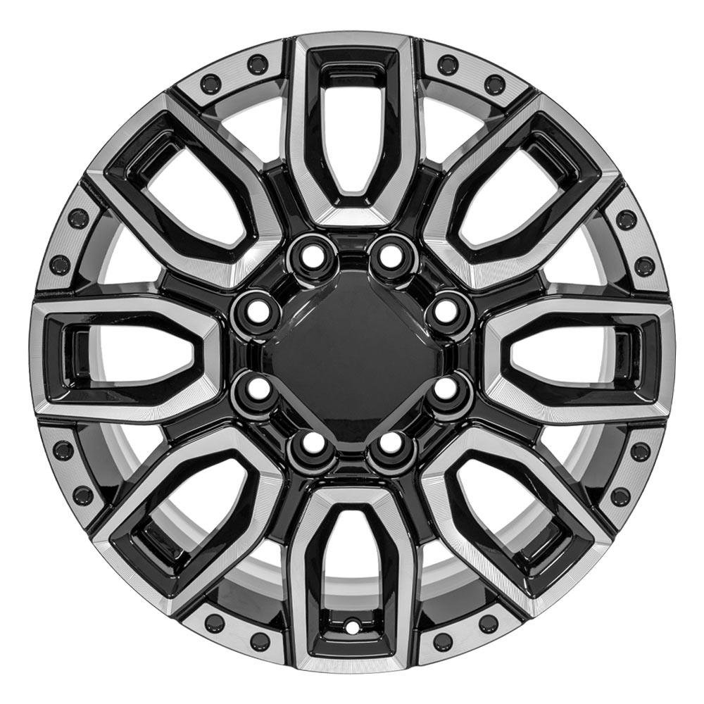 20x8.5 OE Wheels CV97A Black with Milled Edge Wheel 8x6.5 (12mm)