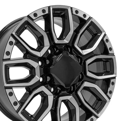 20x8.5 OE Wheels CV97A Black with Milled Edge Wheel 8x6.5 (12mm)