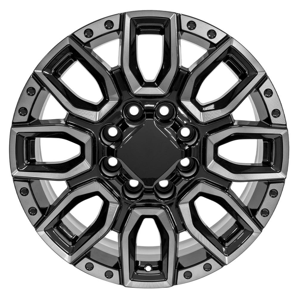 20x8.5 OE Wheels CV97B Black Milled Edge with Tinted Clear Wheel 8x180 (47mm)