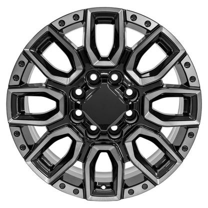 20x8.5 OE Wheels CV97B Black Milled Edge with Tinted Clear Wheel 8x180 (47mm)