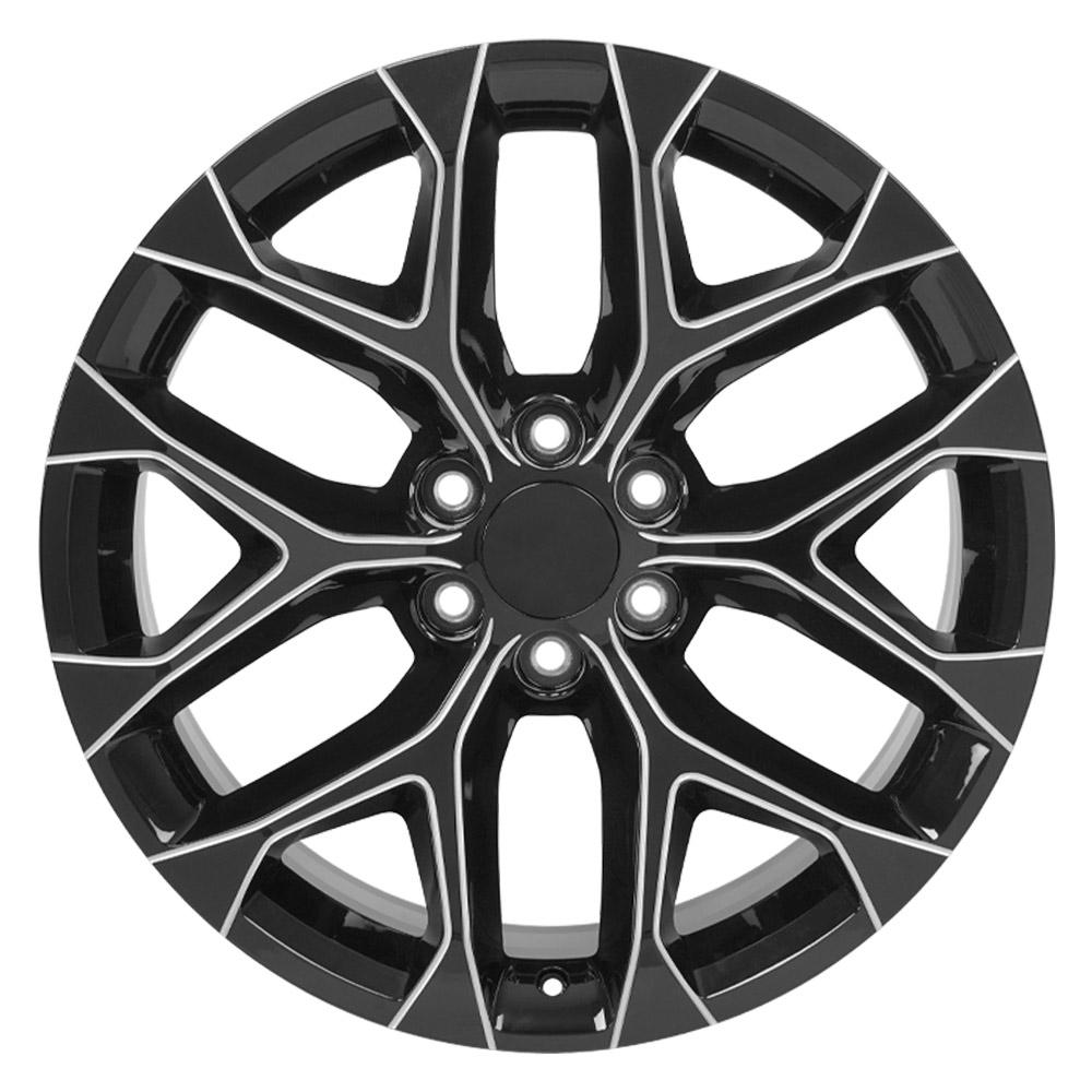 22x9 OE Wheels CV98B Black with Milled Edge Wheel 6x5.5 (24mm)