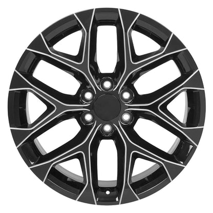 22x9 OE Wheels CV98B Black with Milled Edge Wheel 6x5.5 (24mm)