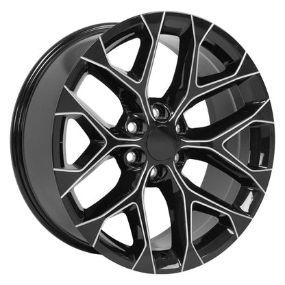 22x9 OE Wheels CV98B Black with Milled Edge Wheel 6x5.5 (24mm)