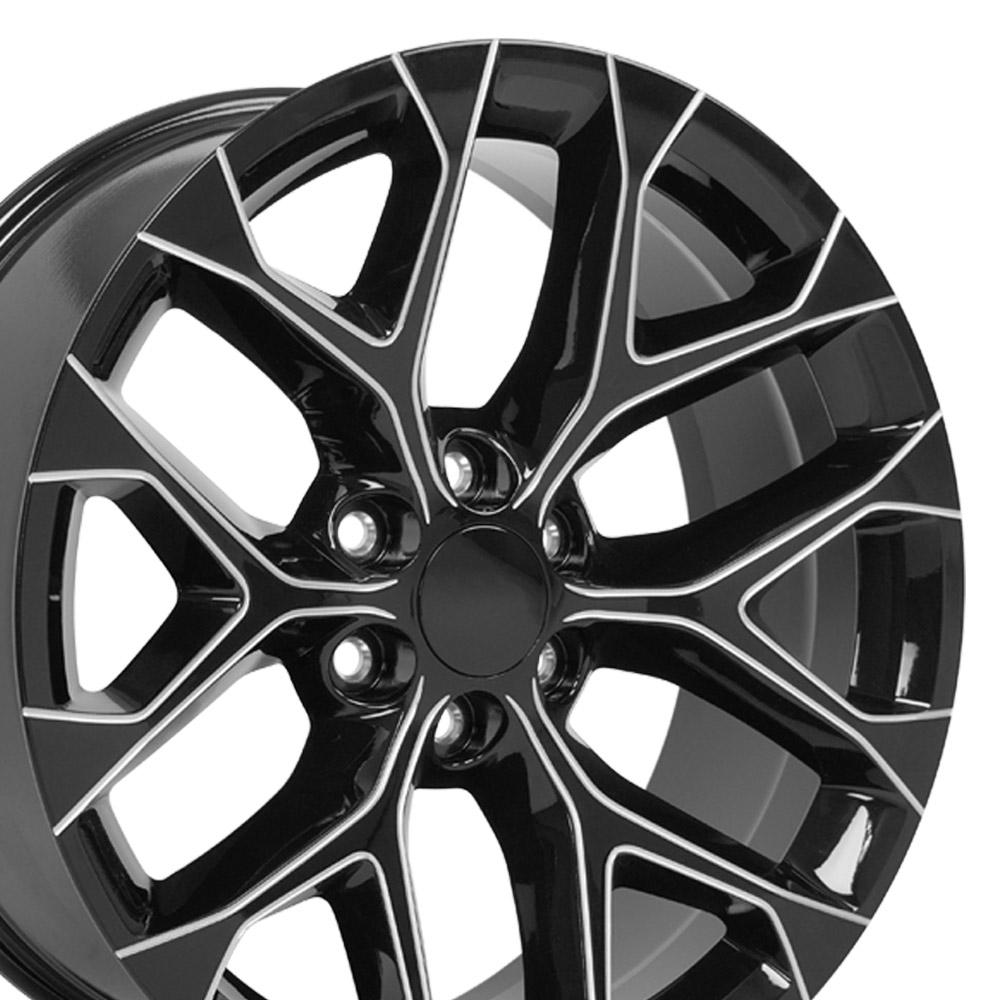 22x9 OE Wheels CV98B Black with Milled Edge Wheel 6x5.5 (24mm)