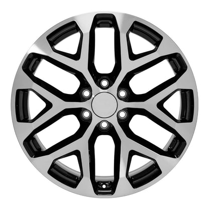 22x9 OE Wheels CV98B Black Machined Wheel 6x5.5 (24mm)