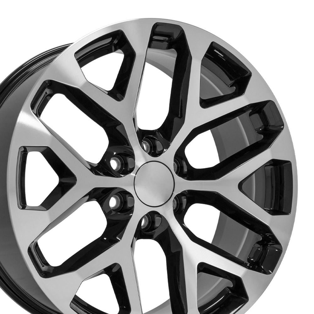 22x9 OE Wheels CV98B Black Machined Wheel 6x5.5 (24mm)