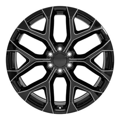 24x10 OE Wheels CV98B Black with Milled Edge Wheel 6x5.5 (24mm)