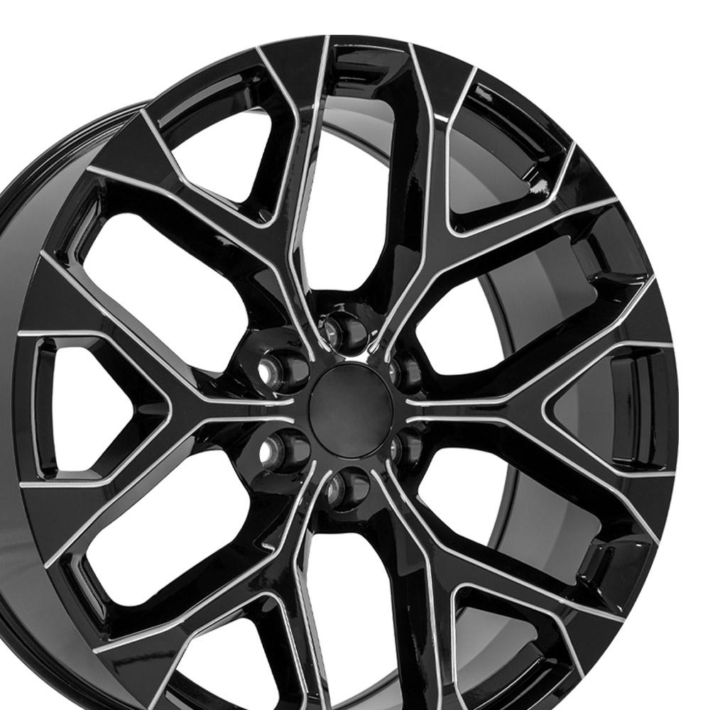 24x10 OE Wheels CV98B Black with Milled Edge Wheel 6x5.5 (24mm)
