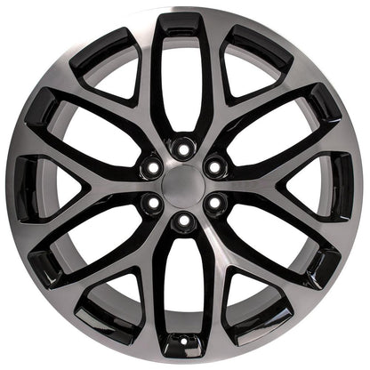 24x10 OE Wheels CV98B Black Machined Wheel 6x5.5 (24mm)