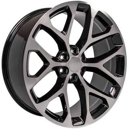 24x10 OE Wheels CV98B Black Machined Wheel 6x5.5 (24mm)