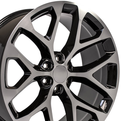24x10 OE Wheels CV98B Black Machined Wheel 6x5.5 (24mm)