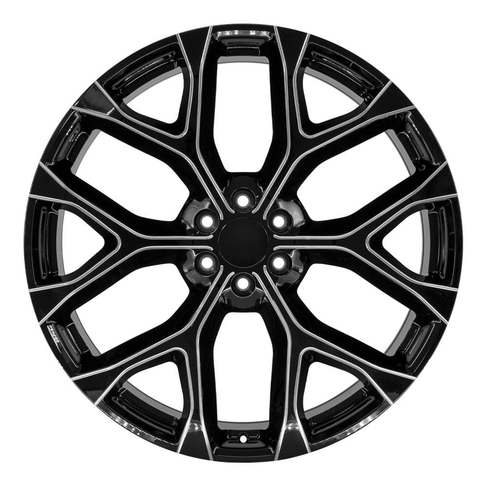 26x10 OE Wheels CV98B Black with Milled Edge Wheel 6x5.5 (24mm)