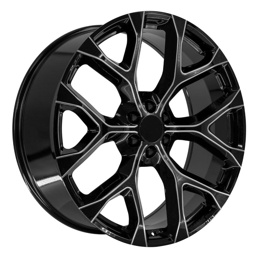 26x10 OE Wheels CV98B Black with Milled Edge Wheel 6x5.5 (24mm)
