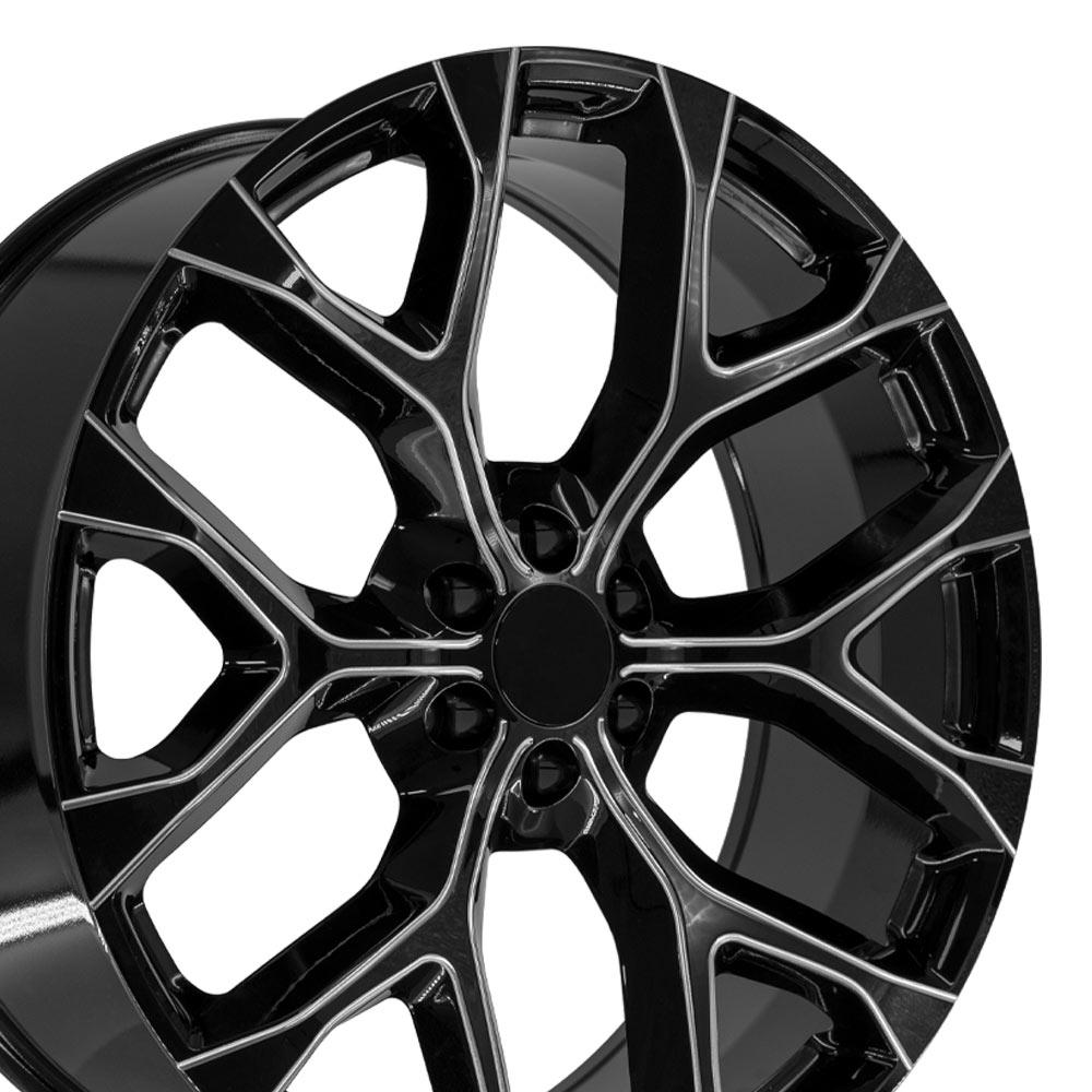 26x10 OE Wheels CV98B Black with Milled Edge Wheel 6x5.5 (24mm)