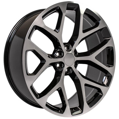 26x10 OE Wheels CV98B Black Machined Wheel 6x5.5 (24mm)