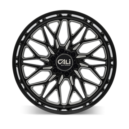 20x10 Cali Off-Road 9118 Crusher Black Milled Wheel 8x180 (-19mm)