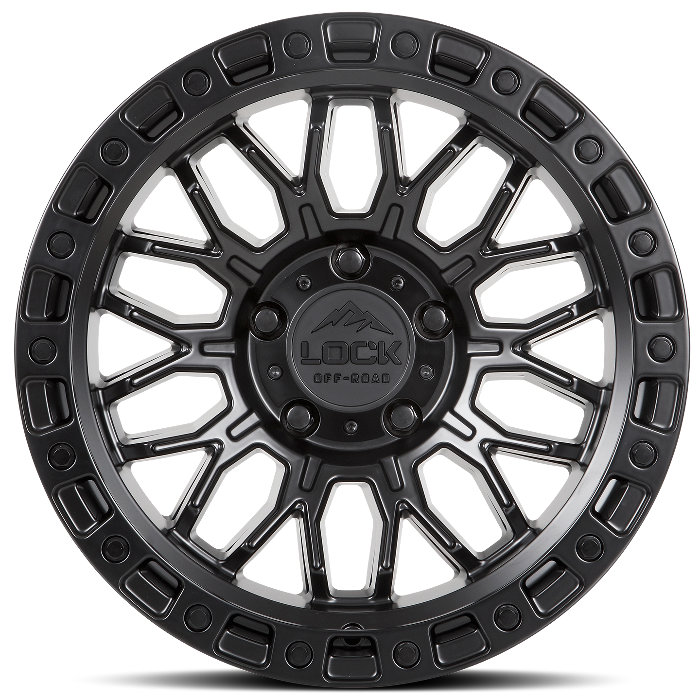 20x10 Lock Off-Road Combat Matte Black With Matte Black Ring Wheel 8x6.5 (-18mm)
