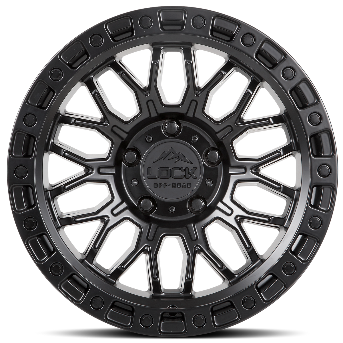 20x10 Lock Off-Road Combat Matte Black With Matte Black Ring Wheel 8x170 (-18mm)