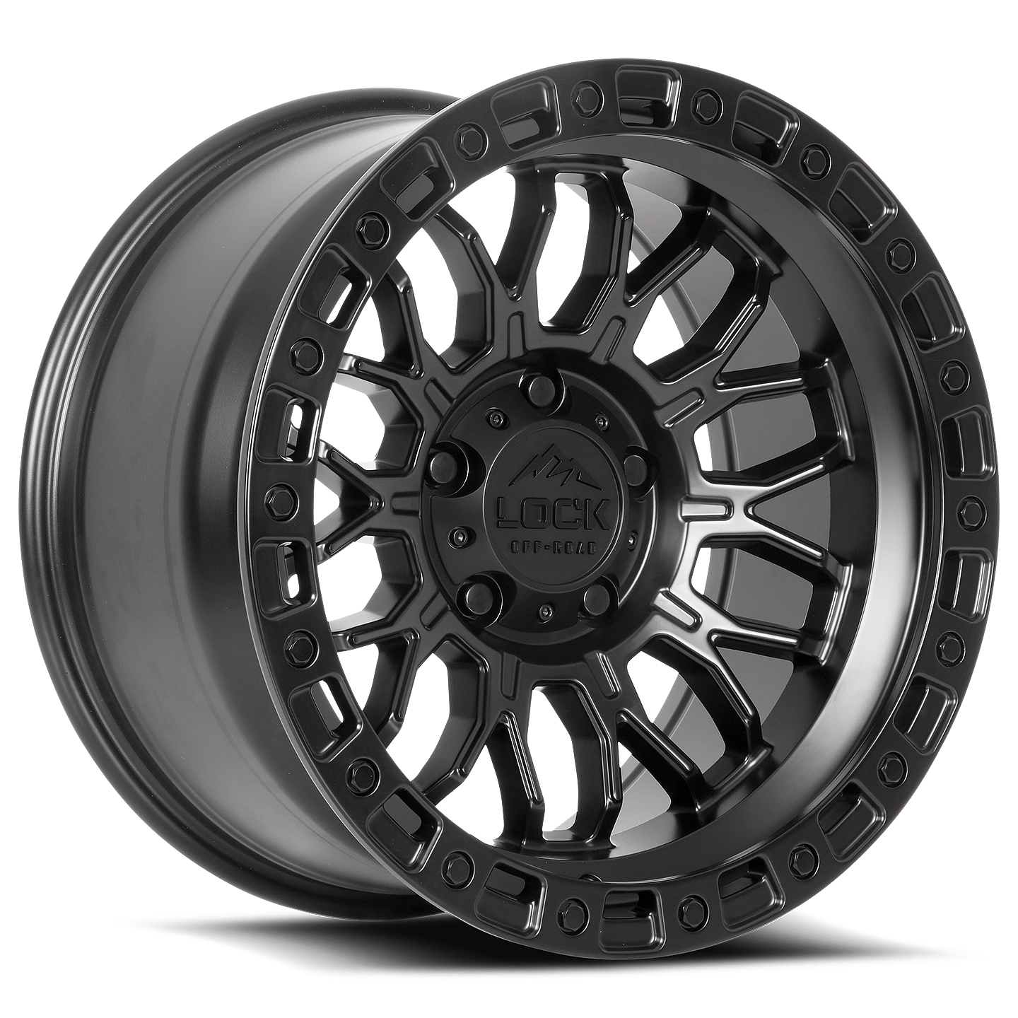 20x10 Lock Off-Road Combat Matte Black With Matte Black Ring Wheel 8x6.5 (-18mm)